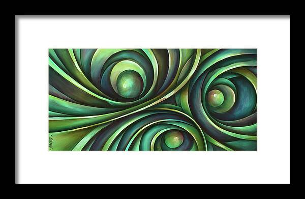 Abstract Framed Print featuring the painting ' Boo ' by Michael Lang