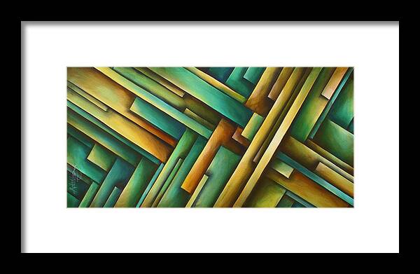 Geometric Framed Print featuring the painting ' Labyrinth' by Michael Lang