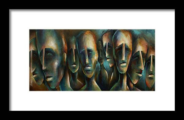 Figurative Framed Print featuring the painting ' The Crossing ' by Michael Lang