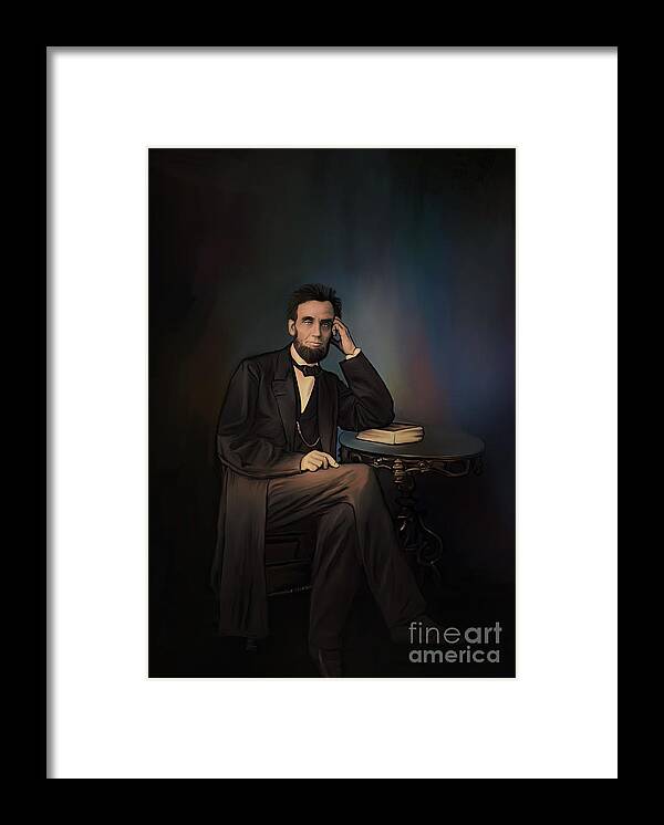Abraham Framed Print featuring the painting Abraham Lincoln by Andrzej Szczerski