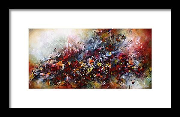 Abstract Framed Print featuring the painting ' Catastrophe ' by Michael Lang