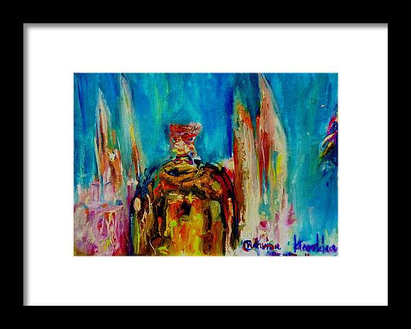 Traditional Thailand Framed Print featuring the painting Democracy Monument of Thailand by Wanvisa Klawklean