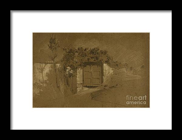 Ramon Marti Alsina Framed Print featuring the painting Door Wall by MotionAge Designs