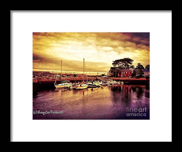 Photograph Framed Print featuring the mixed media Down At The Dock by MaryLee Parker