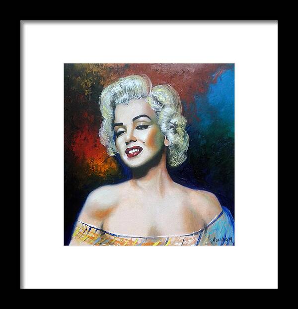 Women Star Framed Print featuring the painting M. Monroe by Jose Manuel Abraham