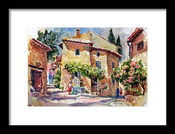 Provence Framed Print featuring the painting Medieval Vaison, France  by Tony Van Hasselt