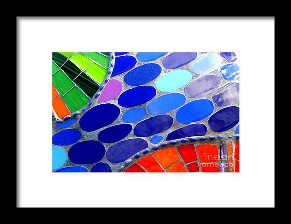 Michael Joseph Hoard Photography Framed Print featuring the photograph Mosaic Abstract Of The Blue Green Red Orange Stones by Michael Hoard
