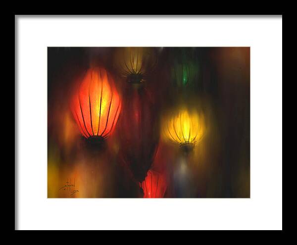 Lanterns Framed Print featuring the painting Orange Lantern by Stephen Lucas