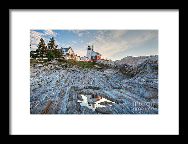 Architecture Framed Print featuring the photograph Pemaquid Point Reflection by Susan Cole Kelly