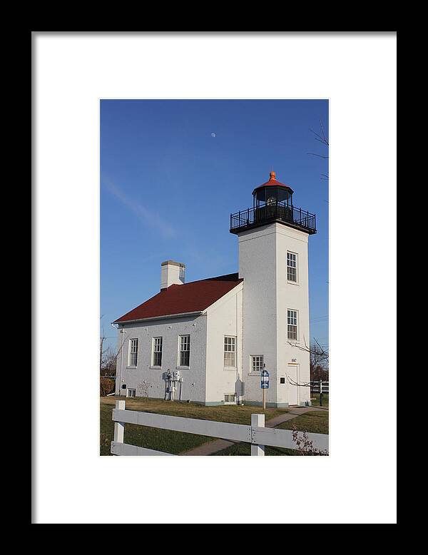 Lighthouse Framed Print featuring the photograph Sand Point Lighthouse Escanaba by Charles and Melisa Morrison