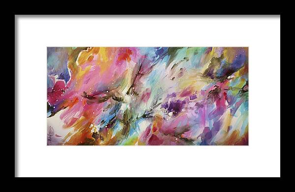 Abstract Framed Print featuring the painting ' Shifting Tide ' by Michael Lang
