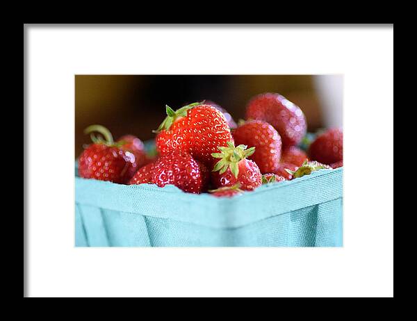 Strawberries Framed Print featuring the photograph Sweet Summertime by Judy Salcedo