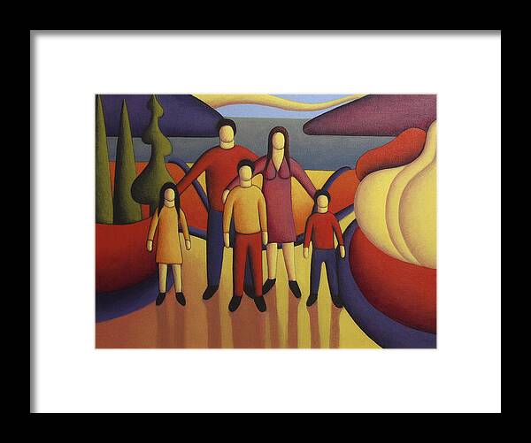 Painting Framed Print featuring the painting The family by Alan Kenny