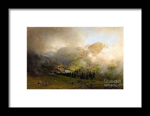 Oswald Achenbach Framed Print featuring the painting View of Rigi by MotionAge Designs