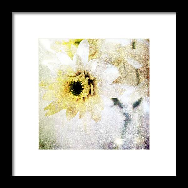 Flower Framed Print featuring the mixed media White Flower by Linda Woods