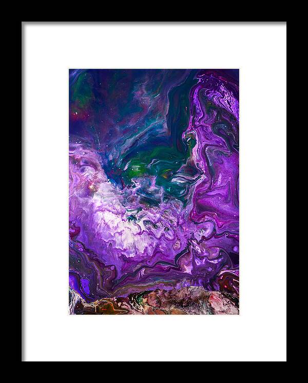 Abstract Framed Print featuring the mixed media Zeus - Abstract Colorful Mixed Media Painting by Modern Abstract