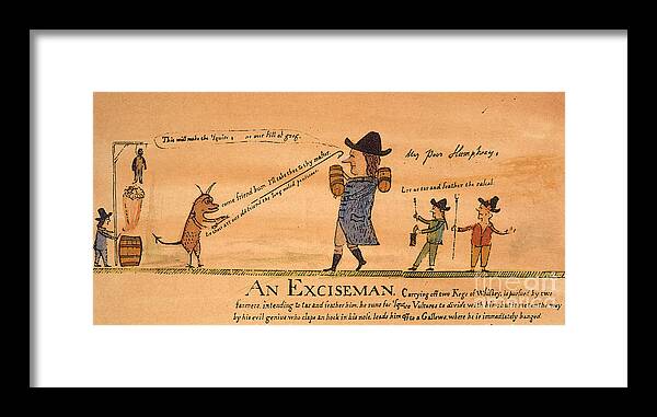 1794 Framed Print featuring the painting Cartoon: Whiskey Tax, 1794 #0042579 by Granger