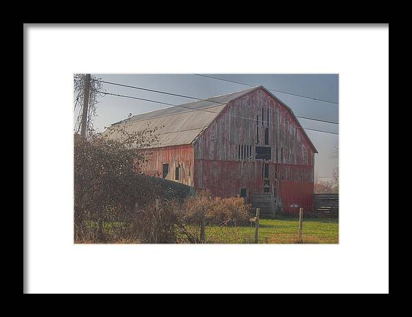 Barn Framed Print featuring the photograph 0153 - Dodge Road Red I by Sheryl L Sutter