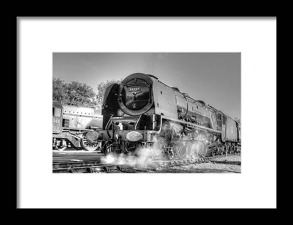 Steam Framed Print featuring the photograph 46233 Duchess Of Sutherland at Swanwick #1 by David Birchall