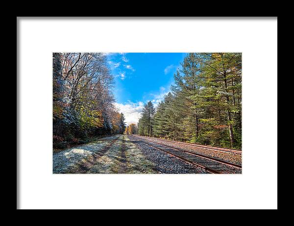 David Patterson Framed Print featuring the photograph A Dusting of Snow on the Tracks #1 by David Patterson