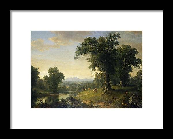 Art Framed Print featuring the painting A Pastoral Scene #1 by Asher Brown Durand