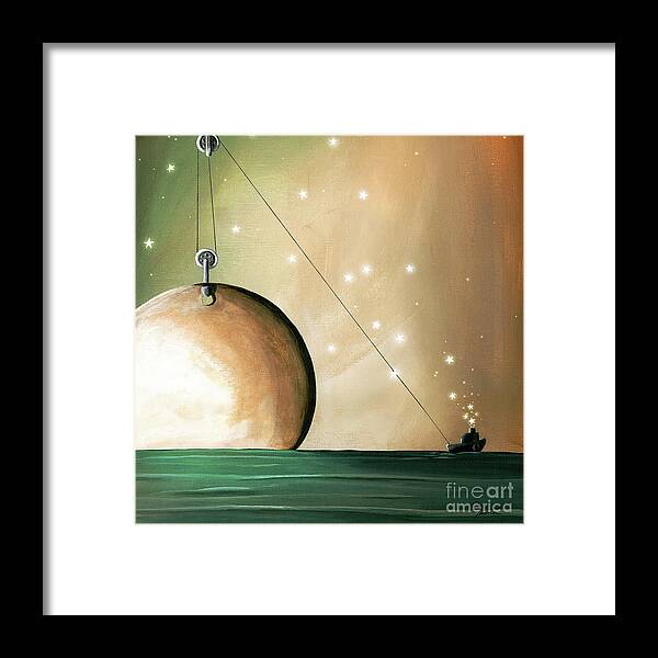 Moon Framed Print featuring the painting A Solar System #2 by Cindy Thornton
