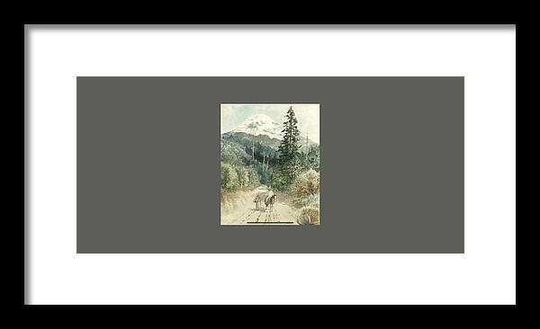 August LÖhr (german Framed Print featuring the painting A view of Popocatepetl by MotionAge Designs