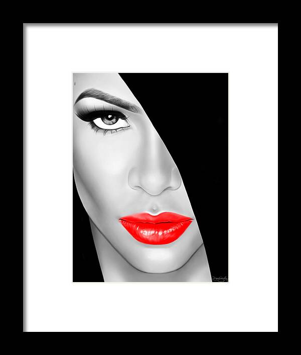 Davonte Bailey Framed Print featuring the digital art Aaliyah by Davonte Bailey