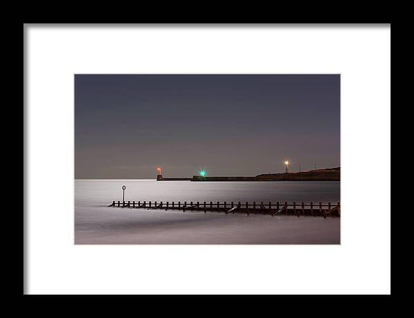 Aberdeen Framed Print featuring the photograph Aberdeen Beach at Night #1 by Veli Bariskan