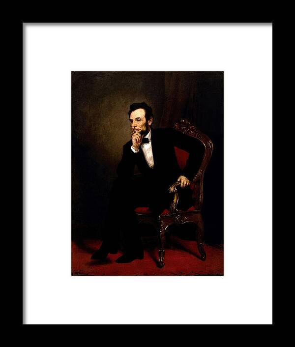 Abraham Framed Print featuring the painting Abraham Lincoln #12 by George Peter Alexander Healy