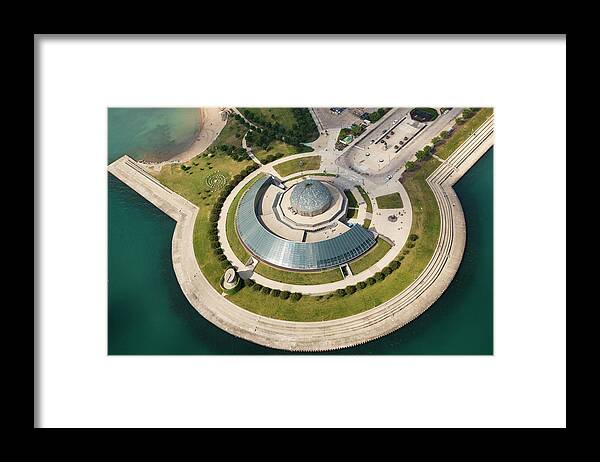 3scape Framed Print featuring the photograph Adler Planetarium Aerial #1 by Adam Romanowicz