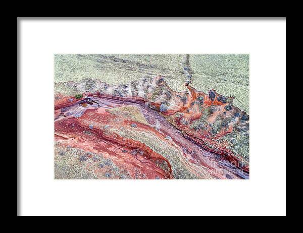 Colorado Framed Print featuring the photograph aerial landscape abstract of Colorado foothills #1 by Marek Uliasz