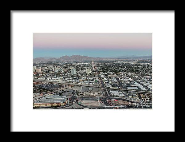 Las Vegas Framed Print featuring the photograph Aerial view of Las Vegas city #1 by Sv