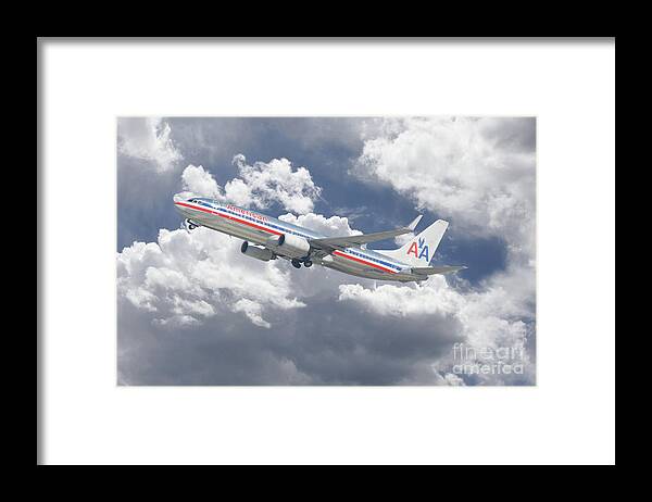 American Airlines Framed Print featuring the digital art American Airlines Boeing 737 by Airpower Art