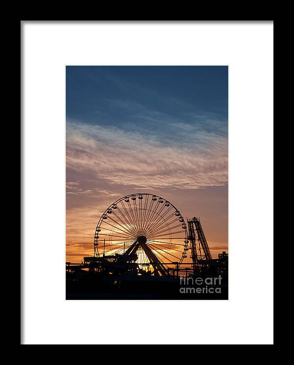 Amusement Park Framed Print featuring the photograph Amusement Park Sunset #1 by Anthony Totah