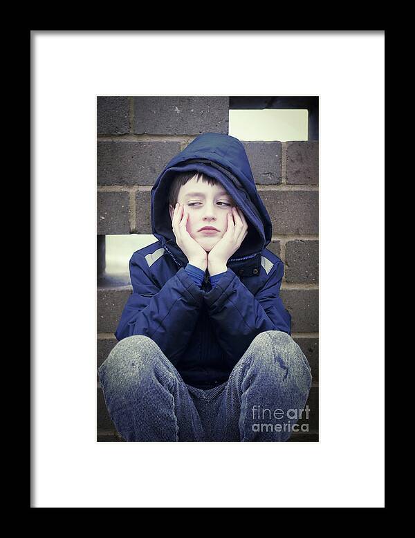 Age Framed Print featuring the photograph An upset child #1 by Tom Gowanlock