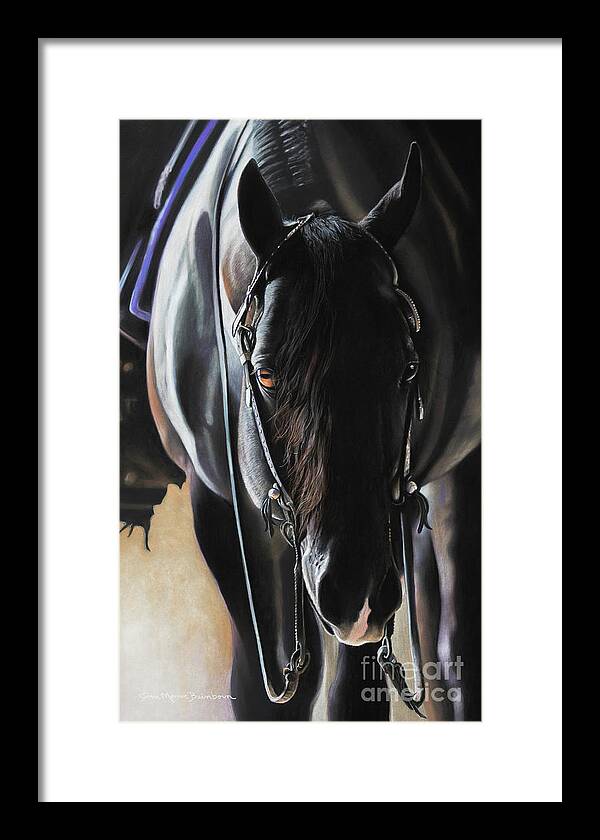 Aqha Framed Print featuring the pastel Any Time...Any Place by Joni Beinborn