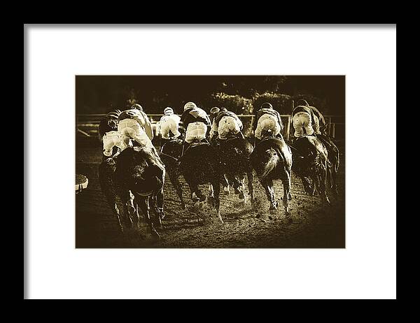 Paradise Race Track Framed Print featuring the photograph Around The Turn #1 by Mountain Dreams