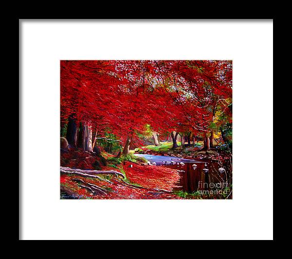 Autumn Framed Print featuring the painting Autumn Fire #1 by David Lloyd Glover