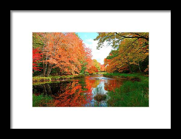 Autumn Framed Print featuring the photograph Autumn on the Mersey River, Kejimkujik National Park, Nova Scotia, Canada #1 by Gary Corbett