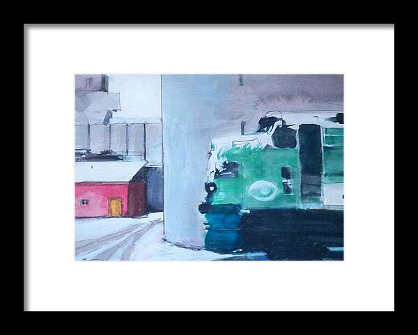 Outdoors Framed Print featuring the painting B And O by Ed Heaton
