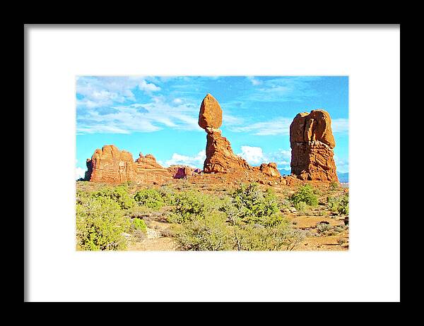 Balanced Rock In Arches National Park Framed Print featuring the photograph Balanced Rock in Arches National Park, Utah #1 by Ruth Hager