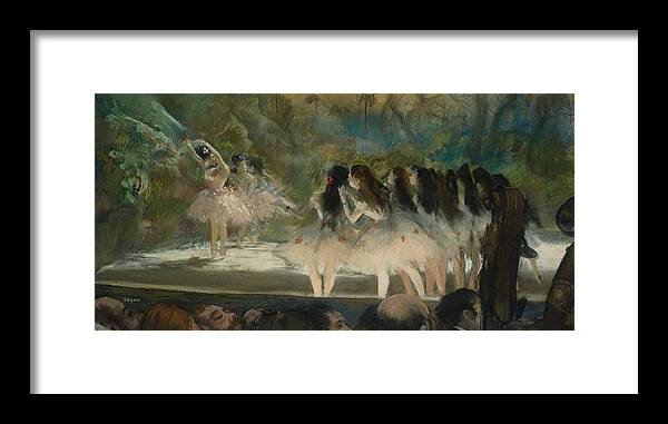 Edgar Degas Framed Print featuring the painting Ballet At The Paris Opera #1 by Edgar Degas