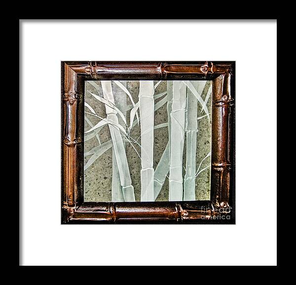 Bamboo Framed Print featuring the glass art Bamboo by Alone Larsen