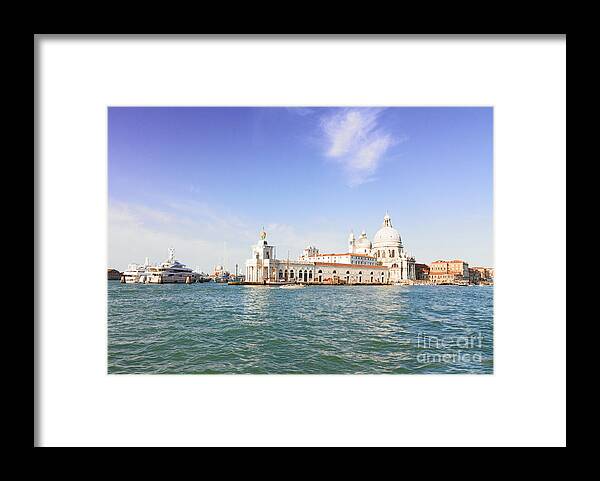Venezia Framed Print featuring the photograph Basilica Santa Maria della Salute and Dogana by Anastasy Yarmolovich