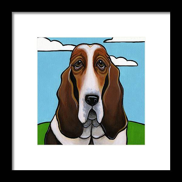 Dog Framed Print featuring the painting Basset Hound #1 by Leanne Wilkes