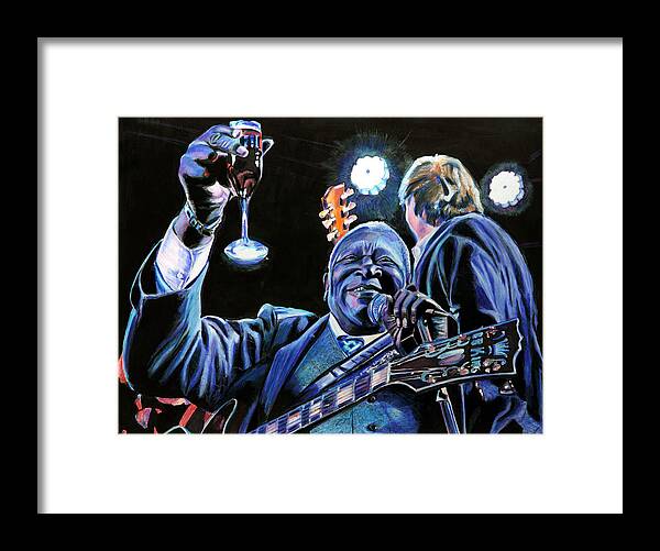 Bb King Framed Print featuring the painting BB King #1 by Chris Benice
