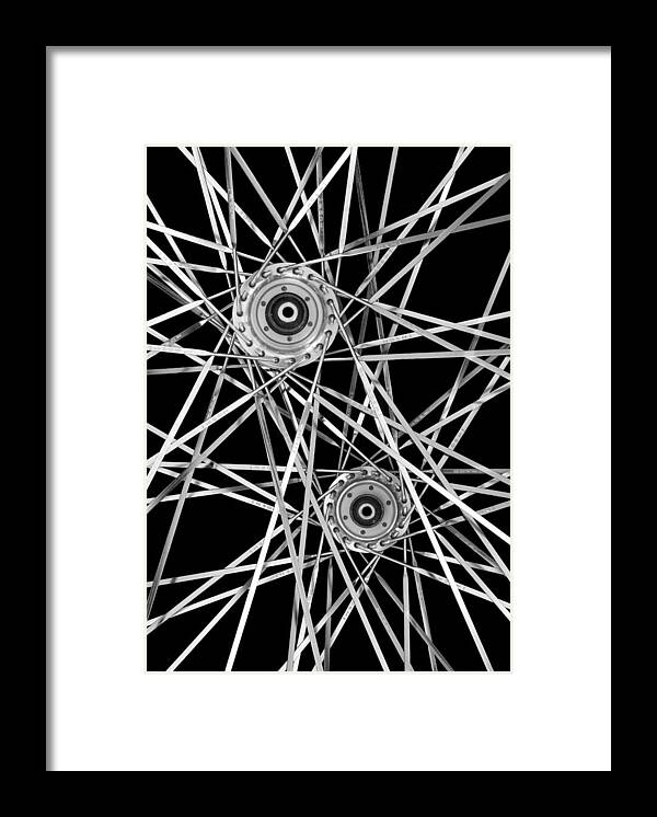 Aluminum Framed Print featuring the photograph Bicycle Hubs and Spokes #1 by Jim Hughes