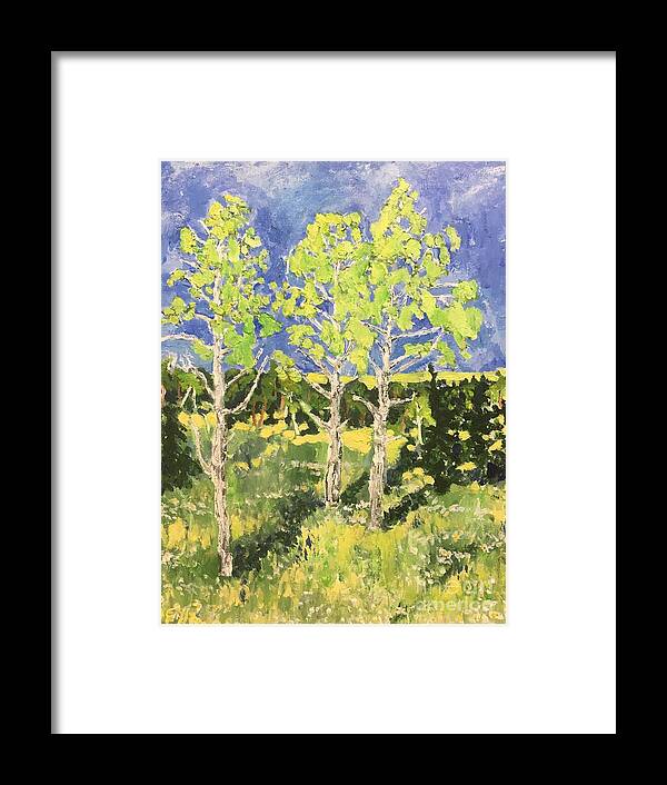 Plein Air Framed Print featuring the painting Birch #1 by Rodger Ellingson