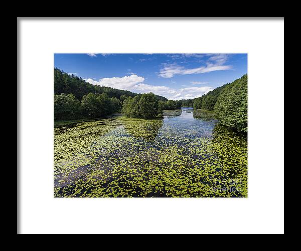 Copter Framed Print featuring the photograph Black River Hancza in Turtul. #1 by Mariusz Prusaczyk